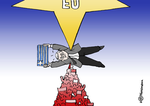 Cartoon: Klemme (medium) by Pfohlmann tagged karikatur,color,farbe,2012,griechenland,greece,papademos,demonstrationen,druck,presse,klemme,eu,europa,sparen,sparprogramm,reformen,maßnahmen,kredite,schulden,schuldenkrise,insolvenz,pleite,zahlungsunfähigkeit,demo,demos,streik,generalstreik,proteste,griechenland,2012,papademos,demonstrationen,druck