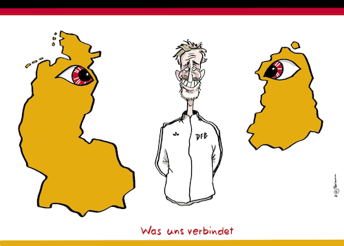 Cartoon: Klopp-Einigkeit (medium) by Pfohlmann tagged klopp,bundestrainer,fußball,dfb,niederlagen,sport,deutscheeinheit,deutschland,einheit,feiertag,ost,west,fußballfans,klopp,bundestrainer,fußball,dfb,niederlagen,sport,deutscheeinheit,deutschland,einheit,feiertag,ost,west,fußballfans