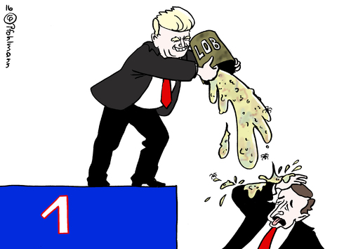 Cartoon: Lob von Trump (medium) by Pfohlmann tagged karikatur,cartoon,2016,color,deutschland,usa,trump,cruz,aufgabe,wahlkampf,lob,abschied,präsident,republikaner,präsidentschaftswahlen,wahlen,vorwahlen,kandidaten,kandidat,spitzenreiter,eimer,präsidentschaftskandidat,karikatur,cartoon,2016,color,deutschland,usa,trump,cruz,aufgabe,wahlkampf,lob,abschied,präsident,republikaner,präsidentschaftswahlen,wahlen,vorwahlen,kandidaten,kandidat,spitzenreiter,eimer,präsidentschaftskandidat