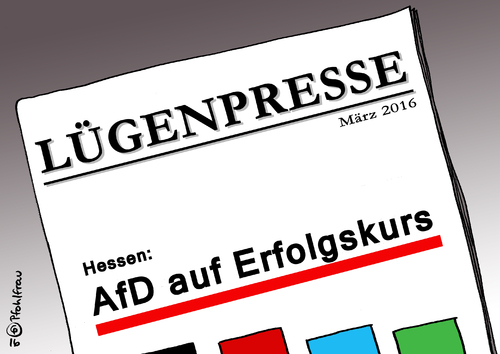 Cartoon: Lügenpresse Titel AfD (medium) by Pfohlmann tagged karikatur,cartoon,2016,color,deutschland,hessen,kommunalwahl,kommunalwahlen,wahlen,afd,erfolgskurs,lügenpresse,medien,zeitung,tageszeitung,presse,balkendiagramm,chart,schlagzeile,titelseite,karikatur,cartoon,2016,color,deutschland,hessen,kommunalwahl,kommunalwahlen,wahlen,afd,erfolgskurs,lügenpresse,medien,zeitung,tageszeitung,presse,balkendiagramm,chart,schlagzeile,titelseite