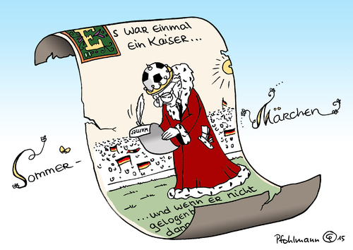 Cartoon: Märchenkaiser (medium) by Pfohlmann tagged karikatur,cartoon,2015,color,farbe,deutschland,dfb,deutscher,fußball,bund,beckenbauer,kaiser,lichtgestalt,märchen,sommermärchen,es,war,einmal,unterschrift,vertrag,fifa,warner,korruption,bestechung,affäre,wm,vergabe,2006,weltmeisterschaft,karikatur,cartoon,2015,color,farbe,deutschland,dfb,deutscher,fußball,bund,beckenbauer,kaiser,lichtgestalt,märchen,sommermärchen,es,war,einmal,unterschrift,vertrag,fifa,warner,korruption,bestechung,affäre,wm,vergabe,2006,weltmeisterschaft