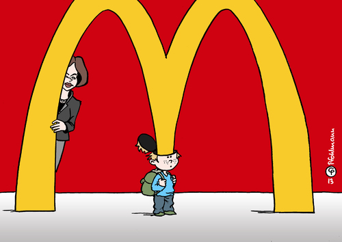 Cartoon: Mc Schülerbildung (medium) by Pfohlmann tagged karikatur,cartoon,color,farbe,2013,deutschland,verbraucherschutz,aigner,schüler,schulen,mc,donalds,fastfood,junkfood,ernährung,gesundheit,aufklärung,kampagne,initiative,verbraucherschutzministerin,gehirnwäsche,nahrungsmittelindustrie,karikatur,cartoon,color,farbe,2013,deutschland,verbraucherschutz,aigner,schüler,schulen,mc,donalds,fastfood,junkfood,ernährung,gesundheit,aufklärung,kampagne,initiative,verbraucherschutzministerin,gehirnwäsche,nahrungsmittelindustrie