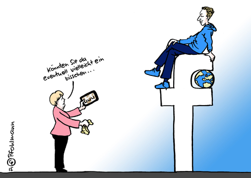 Cartoon: Merkel und Zuckerberg (medium) by Pfohlmann tagged karikatur,cartoon,2015,color,farbe,deutschland,global,facebook,zuckerberg,merkel,bitte,macht,welt,globus,internet,www,hetze,shitstorm,soziale,netzwerke,netzwerk,ausländerfeindlichkeit,bundeskanzlerin,un,vollversammlung,putzen,putzlappen,karikatur,cartoon,2015,color,farbe,deutschland,global,facebook,zuckerberg,merkel,bitte,macht,welt,globus,internet,www,hetze,shitstorm,soziale,netzwerke,netzwerk,ausländerfeindlichkeit,bundeskanzlerin,un,vollversammlung,putzen,putzlappen