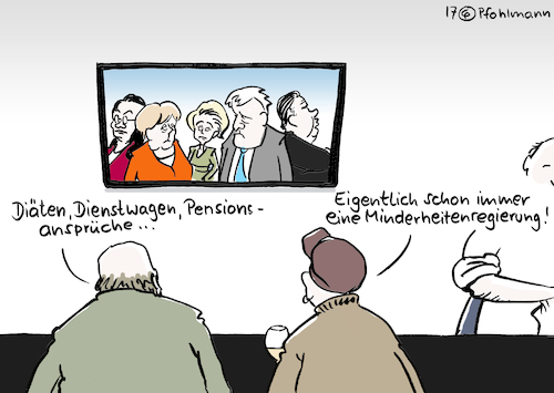 Cartoon: Minderheitenregierung (medium) by Pfohlmann tagged karikatur,cartoon,color,farbe,2017,deutschland,abbruch,sondierung,sondierungsgespräche,regierung,minderheitenregierung,minderheit,pension,diäten,dienstwagen,merkel,seehofer,nahles,von,der,leyen,gabriel,fdp,union,cdu,csu,grüne,große,koalition,kneipe,bevölkerung,karikatur,cartoon,color,farbe,2017,deutschland,abbruch,sondierung,sondierungsgespräche,regierung,minderheitenregierung,minderheit,pension,diäten,dienstwagen,merkel,seehofer,nahles,von,der,leyen,gabriel,fdp,union,cdu,csu,grüne,große,koalition,kneipe,bevölkerung