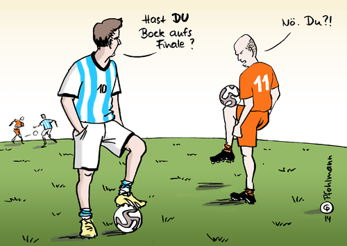 Cartoon: Null Bock auf Finale (medium) by Pfohlmann tagged karikatur,cartoon,color,farbe,2014,welt,global,weltmeisterschaft,fußball,fußballweltmeisterschaft,brasilien,deutschland,holland,niederlande,argentinien,messi,robben,bock,lust,keine,halbfinale,finale,debakel,sieben,eins,finaleinzug,nationalmannschaft,karikatur,cartoon,color,farbe,2014,welt,global,weltmeisterschaft,fußball,fußballweltmeisterschaft,brasilien,deutschland,holland,niederlande,argentinien,messi,robben,bock,lust,keine,halbfinale,finale,debakel,sieben,eins,finaleinzug,nationalmannschaft