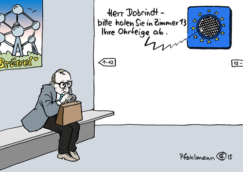 Cartoon: Ohrfeige Dobrindt (medium) by Pfohlmann tagged karikatur,cartoon,2015,color,farbe,deutschland,eu,europa,dobrindt,verkehrsminister,maut,pkw,diskriminierung,klage,kommission,verkehrspolitik,bevorzugung,ausländer,autobahn,gebühr,kfzsteuer,karikatur,cartoon,2015,color,farbe,deutschland,eu,europa,dobrindt,verkehrsminister,maut,pkw,diskriminierung,klage,kommission,verkehrspolitik,bevorzugung,ausländer,autobahn,gebühr,kfzsteuer