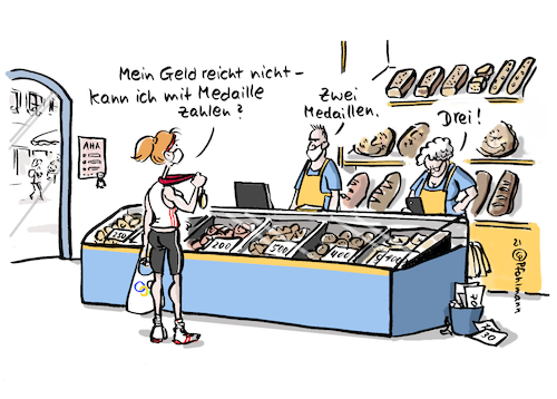 Cartoon: Olympische Preise (medium) by Pfohlmann tagged olympia,olympiade,sport,medaille,medaillenspiegel,sommerspiele,inflation,preise,lebensmittel,wirtschaft,bäcker,konsum,lebenshaltungskosten,kosten,brot,brötchen,handel,kaufen,konsument,einkauf,einkaufen,corona,coronakrise,olympia,olympiade,sport,medaille,medaillenspiegel,sommerspiele,inflation,preise,lebensmittel,wirtschaft,bäcker,konsum,lebenshaltungskosten,kosten,brot,brötchen,handel,kaufen,konsument,einkauf,einkaufen,corona,coronakrise