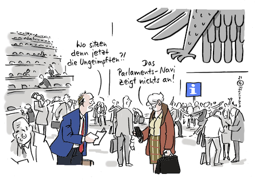 Cartoon: Parlaments-Navi (medium) by Pfohlmann tagged bundestagswahl,bundestag,parlament,sitze,überhangmandate,impfung,corona,ungeimpft,navi,app,digitalisierung,3g,2g,mdb,abgeordnete,bundestagswahl,bundestag,parlament,sitze,überhangmandate,impfung,corona,ungeimpft,navi,app,digitalisierung,3g,2g,mdb,abgeordnete