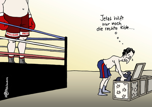 Cartoon: rechte Kiste (medium) by Pfohlmann tagged karikatur,color,farbe,2012,frankreich,sarkozy,kandidatur,präsident,präsidentschaftswahlkampf,wahlkampf,kandidat,hollande,boxring,boxkampf,boxhandschuhe,boxer,boxen,kiste,rechts,rechte,2012,frankreich,sarkozy,präsident,präsidentschaftswahlkampf