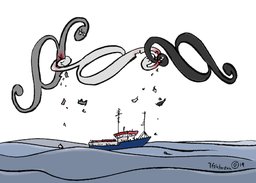 Cartoon: Rechtskonflikt Seerettung (medium) by Pfohlmann tagged 2019,seenotrettung,flüchtlinge,sea,watch,rackete,rechtskonflikt,recht,paragrafen,paragraphen,mittelmeer,lebensrettung,anklage,gerichtsverfahren,anzeige,ngo,seerecht,migration,2019,seenotrettung,flüchtlinge,sea,watch,rackete,rechtskonflikt,recht,paragrafen,paragraphen,mittelmeer,lebensrettung,anklage,gerichtsverfahren,anzeige,ngo,seerecht,migration