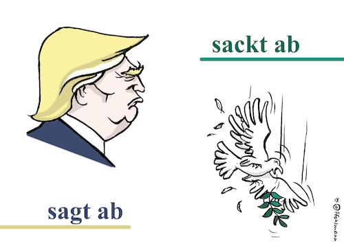 Cartoon: sackt ab (medium) by Pfohlmann tagged karikatur,cartoon,color,farbe,2018,welt,global,usa,nordkorea,treffen,kim,jong,un,trump,präsident,atomwaffen,drohungen,taube,friedenstaube,konflikt,sagt,ab,sackt,absage,brief,karikatur,cartoon,color,farbe,2018,welt,global,usa,nordkorea,treffen,kim,jong,un,trump,präsident,atomwaffen,drohungen,taube,friedenstaube,konflikt,sagt,ab,sackt,absage,brief