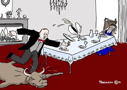 Cartoon: Same EU-Procedure (medium) by Pfohlmann tagged karikatur,cartoon,color,farbe,2014,türkei,eu,europa,integration,aufnahmeantrag,erdogan,same,procedure,butler,stolpern,korruption,korruptionsaffäre,brüssel,mitgliedschaft,kandidat,kandidatur,karikatur,cartoon,color,farbe,2014,türkei,eu,europa,integration,aufnahmeantrag,erdogan,same,procedure,butler,stolpern,korruption,korruptionsaffäre,brüssel,mitgliedschaft,kandidat,kandidatur