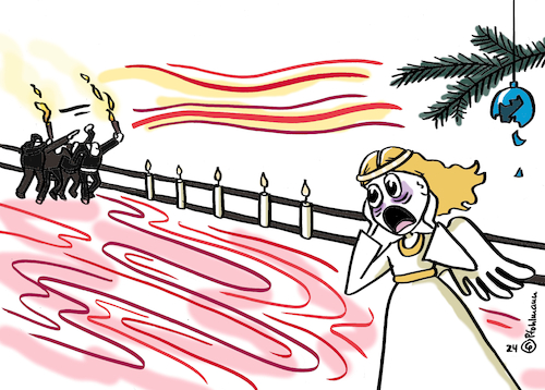 Cartoon: Schreinachten 1 (medium) by Pfohlmann tagged magdeburg,attentat,anschlag,schrei,munch,rechtsextremismus,weihnachtsmarkt,terror,terrorismus,weihnachten,engel,weihnachtsengel,magdeburg,attentat,anschlag,schrei,munch,rechtsextremismus,weihnachtsmarkt,terror,terrorismus,weihnachten,engel,weihnachtsengel