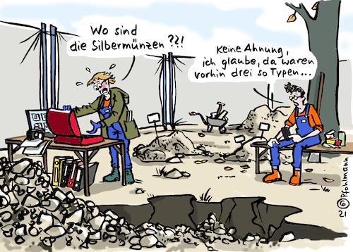 Cartoon: Silbermünzen (medium) by Pfohlmann tagged archäologie,ausgrabung,augsburg,schatz,münzen,silbermünzen,geschichte,ampel,koalition,haushalt,geld,finanzen,scholz,baerbock,lindner,fdp,spd,grüne,bundesregierung,haushaltsloch,archäologie,ausgrabung,augsburg,schatz,münzen,silbermünzen,geschichte,ampel,koalition,haushalt,geld,finanzen,scholz,baerbock,lindner,fdp,spd,grüne,bundesregierung,haushaltsloch