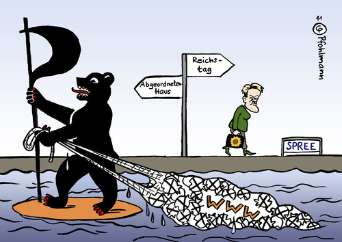 Cartoon: Spreepirat (medium) by Pfohlmann tagged karikatur,farbe,color,2011,deutschland,berlin,landtagswahlen,piraten,piratenpartei,bär,künast,grüne,surfen,surfbrett,www,netz,internet,wahlen,abgeordnetenhaus,reichstag,kandidatin,deutschland,berlin,piraten,piratenpartei,wahl,wahlen