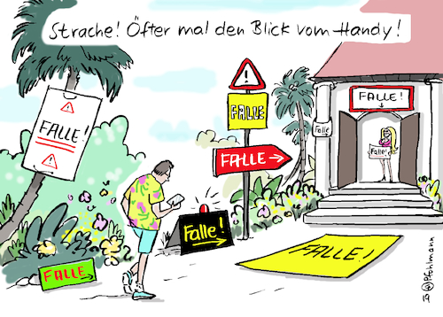 Cartoon: Strache Falle! (medium) by Pfohlmann tagged 2019,strache,österreich,fpö,ibiza,villa,video,videoaffäre,spenden,korruption,handy,blind,falle,russen,russin,krone,kronenzeitung,verkauf,aufträge,rücktritt,2019,strache,österreich,fpö,ibiza,villa,video,videoaffäre,spenden,korruption,handy,blind,falle,russen,russin,krone,kronenzeitung,verkauf,aufträge,rücktritt