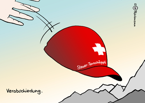 Cartoon: Tarnchäppli (medium) by Pfohlmann tagged karikatur,cartoon,farbe,color,2012,deutschland,schweiz,steuerabkommen,bundesrat,ablehnung,verabschiedung,tarnkappe,steuern,steuerhinterziehung,kappe,karikatur,cartoon,farbe,color,2012,deutschland,schweiz,steuerabkommen,bundesrat,ablehnung,verabschiedung,tarnkappe,steuern,steuerhinterziehung,kappe