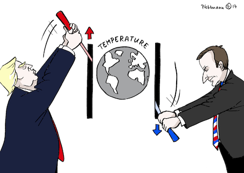 Cartoon: Temperaturregler (medium) by Pfohlmann tagged karikatur,cartoon,color,farbe,2017,welt,global,usa,frankreich,trump,one,planet,gipfel,summit,macron,präsident,temperatur,klimawandel,klimapolitik,klimakatastrophe,schalter,karikatur,cartoon,color,farbe,2017,welt,global,usa,frankreich,trump,one,planet,gipfel,summit,macron,präsident,temperatur,klimawandel,klimapolitik,klimakatastrophe,schalter