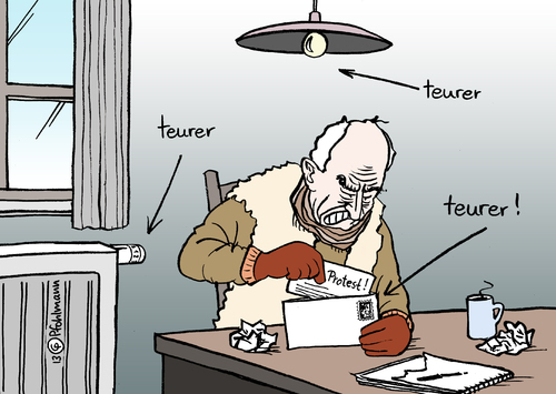 Cartoon: teurer (medium) by Pfohlmann tagged karikatur,cartoon,color,farbe,2013,deutschland,teuer,teurer,kosten,preise,energiekosten,strompreis,heizung,verbraucher,porto,briefmarke,post,portoerhöhung,protest,lebenshaltungskosten,karikatur,cartoon,color,farbe,2013,deutschland,teuer,teurer,kosten,preise,energiekosten,strompreis,heizung,verbraucher,porto,briefmarke,post,portoerhöhung,protest,lebenshaltungskosten