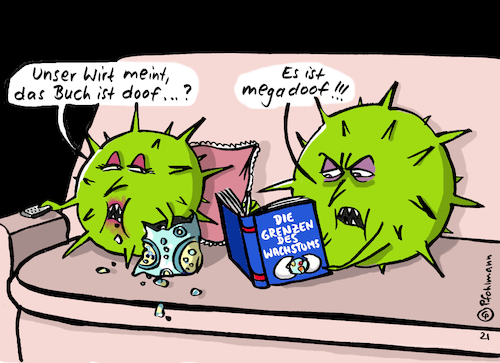 Cartoon: Wachstumsgrenze Buch (medium) by Pfohlmann tagged wachstum,ökologie,corona,coronavirus,pandemie,virus,gesundheit,krankheit,planet,umwelt,club,of,rome,buch,wirt,parasit,homo,sapiens,mensch,menschheit,erde,wachstum,ökologie,corona,coronavirus,pandemie,virus,gesundheit,krankheit,planet,umwelt,club,of,rome,buch,wirt,parasit,homo,sapiens,mensch,menschheit,erde