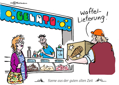 Cartoon: Waffellieferung (medium) by Pfohlmann tagged ostern,eis,eisdiele,waffel,waffen,waffenlieferung,waffenexport,krieg,ukraine,russland,nostalgie,vergangenheit,idylle,sehnsucht,frieden,ostern,eis,eisdiele,waffel,waffen,waffenlieferung,waffenexport,krieg,ukraine,russland,nostalgie,vergangenheit,idylle,sehnsucht,frieden