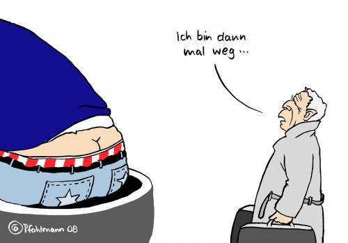 Cartoon: Weg! (medium) by Pfohlmann tagged bush,us,wahlen,usa,präsident,abschied,usa,amerika,wahlen,wahl,wähler,wählen,präsident,präsidentschaft,george bush,barack obama,mccain,george,bush,barack,obama,abschied,amt,amtszeit,ende,politiker