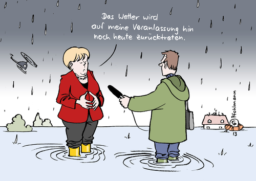 Cartoon: Wetter-Rücktritt (medium) by Pfohlmann tagged karikatur,cartoon,color,farbe,2013,deutschland,wetter,hochwasser,regen,dauerregen,katastrophe,jahrtausendhochwasser,passau,naturkatastrophe,merkel,bundeskanzlerin,interview,rücktritt,überschwemmung,überschwemmungen,medien,maßnahmen,hände,karikatur,cartoon,color,farbe,2013,deutschland,wetter,hochwasser,regen,dauerregen,katastrophe,jahrtausendhochwasser,passau,naturkatastrophe,merkel,bundeskanzlerin,interview,rücktritt,überschwemmung,überschwemmungen,medien,maßnahmen,hände