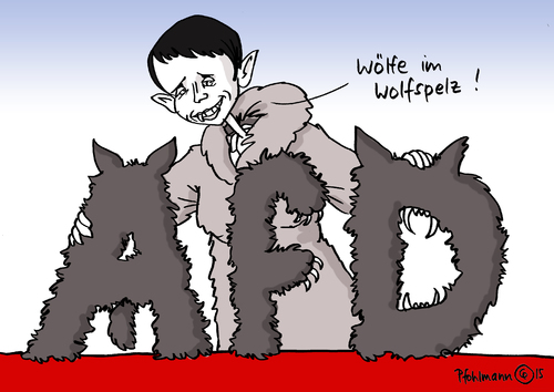 Cartoon: Wölfe im Wolfspelz (medium) by Pfohlmann tagged karikatur,cartoon,2015,color,farbe,deutschland,afd,alternative,für,petry,parteivorsitz,parteivorsitzende,vorsitzende,spaltung,wolfspelz,wolf,wölfe,pelz,rechts,rechtsradikal,populistisch,rechtspopulistisch,partei,rechtsruck,karikatur,cartoon,2015,color,farbe,deutschland,afd,alternative,für,petry,parteivorsitz,parteivorsitzende,vorsitzende,spaltung,wolfspelz,wolf,wölfe,pelz,rechts,rechtsradikal,populistisch,rechtspopulistisch,partei,rechtsruck