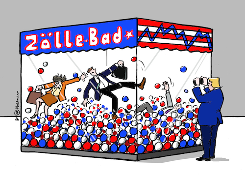 Cartoon: Zölle-Bad (medium) by Pfohlmann tagged zölle,tariffs,trump,usa,wirtschaft,export,import,eu,bällebad,zollpolitik,wirtschaftspolitik,abkommen,verträge,launen,macht,vertragspartner,wirtschaftsbeziehungen,europa,deutschland,handel,zölle,tariffs,trump,usa,wirtschaft,export,import,eu,bällebad,zollpolitik,wirtschaftspolitik,abkommen,verträge,launen,macht,vertragspartner,wirtschaftsbeziehungen,europa,deutschland,handel