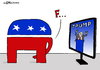 Cartoon: Elefantenscham (small) by Pfohlmann tagged karikatur cartoon 2016 color farbe usa republikaner scham elefant vorwahlen sieger kandidat präsidentschaftswahlen trump tv fernsehen nachrichten