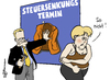 Cartoon: Festnageln (small) by Pfohlmann tagged bundestagswahl,angela,merkel,guido,westerwelle,cdu,fdp,koalition,schwarz,gelb,steuersenkung,wahlversprechen