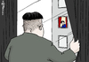 Cartoon: Kims Blick (small) by Pfohlmann tagged karikatur cartoon 2015 color farbe nordkorea südkorea kim jong un park geunhye präsidentin gipfel annäherung blick fenster vorhang