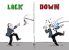 Cartoon: Lock - Down (small) by Pfohlmann tagged cdu,csu,union,laschet,söder,kanzler,bundeskanzler,kanzlerkandidat,lockdown,corona,pandemie,bundestagswahl,2021