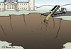 Cartoon: Steuerkies (small) by Pfohlmann tagged krater,loch,erdloch,schmalkalden,haushaltsloch,schulden,verschuldung,staatsveschuldung,steuerschätzung,steuereinnahmen,reichstag,deutschland,bundesregierung,laster,lkw,kipplaster,kipper