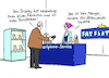 Cartoon: Zeitenwende-Display (small) by Pfohlmann tagged smartphone,handy,reklamation,update,zeitenwende,krieg,ukraine,russland,nahost,israel,gaza,iran,tarnflecken,flecktarn,oliv,militär,militarisierung,display,kaputt,handyladen,smartphoneklinik
