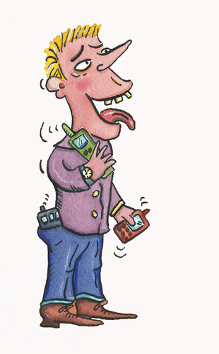 Cartoon: handy nutzer (medium) by sabine voigt tagged handy,iphone,telefon,reden,anruf,sms