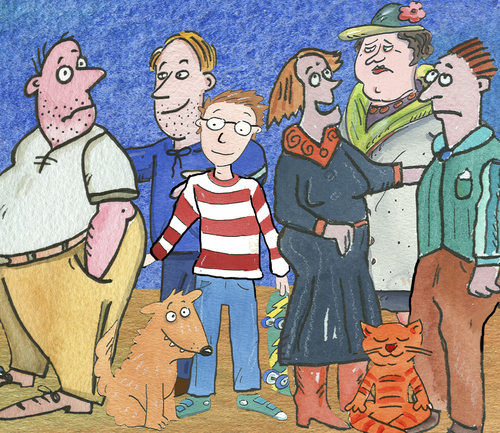 Cartoon: menschen gruppe (medium) by sabine voigt tagged menschen,gruppe,familie,versammlung,demonstration,eltern,großeltern,kinder