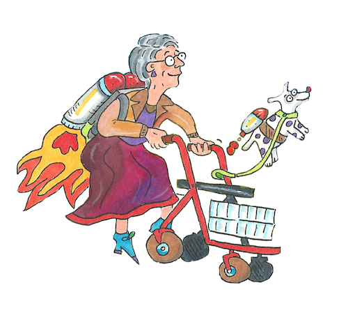 Cartoon: mobil im alter (medium) by sabine voigt tagged generationen,generation,gap,alt,jung,technologie,renten,rentenvertrag,erbe,mobilität,generationen,generation,gap,alt,jung,technologie,renten,rentenvertrag,erbe,mobilität