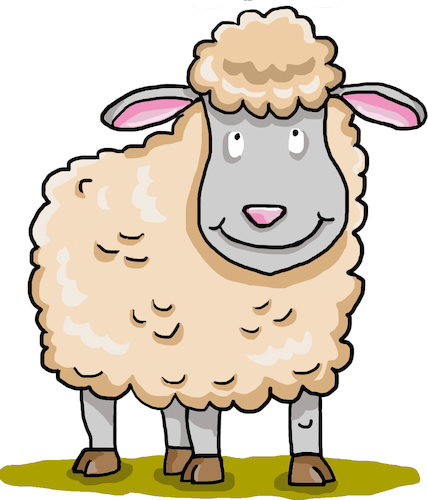 Cartoon: Schaf wolle (medium) by sabine voigt tagged schaf,wolle,stricken,bauernhof,hirte,tier,nutztier