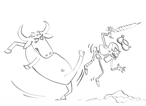 Cartoon: stierkampf torero tierschutz (medium) by sabine voigt tagged stierkampf,torero,tierschutz,stier,tier