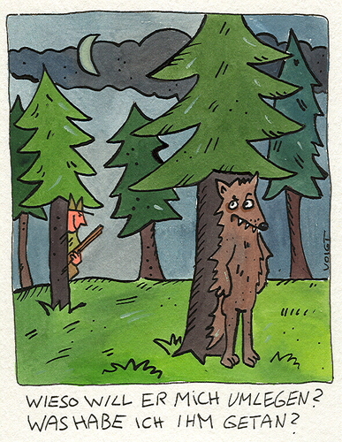 Cartoon: wolf wulff (medium) by sabine voigt tagged wolf,wulff,politik,bundespräsident,jagd