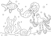 Cartoon: ausmalbild Meerjungfrau (small) by sabine voigt tagged ausmalbild,meerjungfrau,meer,märchen,ausmalen,fisch,wasser,geschichte