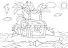 Cartoon: ausmalbild Schatztruhe (small) by sabine voigt tagged ausmalbild,schatztruhe,gold,geld,insel,meer,piraten,schatz,kindergarten,grundschule