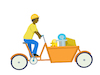 Cartoon: Lasten Fahrrad (small) by sabine voigt tagged lastenfahrrad,transport,umwelt,ökologie,energie,wirtschaft,grün,elektro,nachhaltigkeit,natur,klima,klimaschutz,sonnenenergie,strom,sonnenkoklektoren,photovoltaik