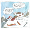 Cartoon: rettungshund Schweiz (small) by sabine voigt tagged rettungskund,schweiz,bernhardiener,und,rum,ski,unfall,schnee,berg,tourismus,krankenversicherung,versicherung,lawine,ökologie