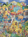 Cartoon: wimmelbild Zoo (small) by sabine voigt tagged wimmelbild,zoo,tiere,elefanten,esel,bären,giraffe,spielplatz,pinguin,affen,shop,seehunde,familie,panda