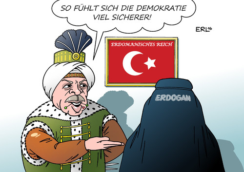 Cartoon: Änderungsschneiderei Erdogan (medium) by Erl tagged türkei,militärputsch,präsident,erdogan,rache,säuberung,verhaftung,verhaftungen,soldaten,juristen,richter,akademiker,gegner,gülen,anhänger,gefängnis,ausnahmezustand,beschneidung,demokratie,sultan,schneider,änderungsschneiderei,burka,karikatur,erl,türkei,militärputsch,präsident,erdogan,rache,säuberung,verhaftung,verhaftungen,soldaten,juristen,richter,akademiker,gegner,gülen,anhänger,gefängnis,ausnahmezustand,beschneidung,demokratie,sultan,schneider,änderungsschneiderei,burka,karikatur,erl