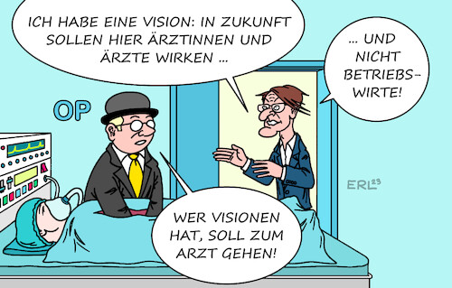 Cartoon: Ärzte (medium) by Erl tagged politik,gesundheit,medizin,deutscher,ärztetag,ärzte,ärztinnen,gesundheitsminister,karl,lauterbach,entökonomisierung,kliniken,krankenhäuser,betriebswirte,op,visionen,arzt,zitat,helmut,schmidt,karikatur,erl,politik,gesundheit,medizin,deutscher,ärztetag,ärzte,ärztinnen,gesundheitsminister,karl,lauterbach,entökonomisierung,kliniken,krankenhäuser,betriebswirte,op,visionen,arzt,zitat,helmut,schmidt,karikatur,erl