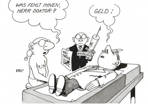 Cartoon: Ärztw sw (medium) by Erl tagged arzt,ärzte,doktor,geld,honorar,patient,krankenkasse,kasse,beitrag,krankheit,gesundheit,gesundheitssystem,wahlgeschenk,krankenhaus,praxis,untersuchung,behandlung,spritze,beiträge