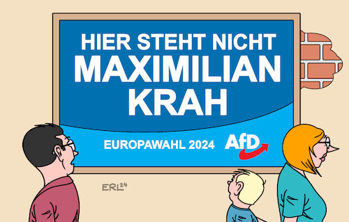 Cartoon: AfD-Wahlplakat (medium) by Erl tagged politik,mitarbeiter,kandidat,europawahl,maximilian,krah,afd,verdacht,spionage,china,geheimdienst,agent,ablehnung,rücktritt,rechtsextremismus,sympathie,diktatur,wahlkampf,ohne,spitzenkandidat,wahlplakat,karikatur,erl,politik,mitarbeiter,kandidat,europawahl,maximilian,krah,afd,verdacht,spionage,china,geheimdienst,agent,ablehnung,rücktritt,rechtsextremismus,sympathie,diktatur,wahlkampf,ohne,spitzenkandidat,wahlplakat,karikatur,erl